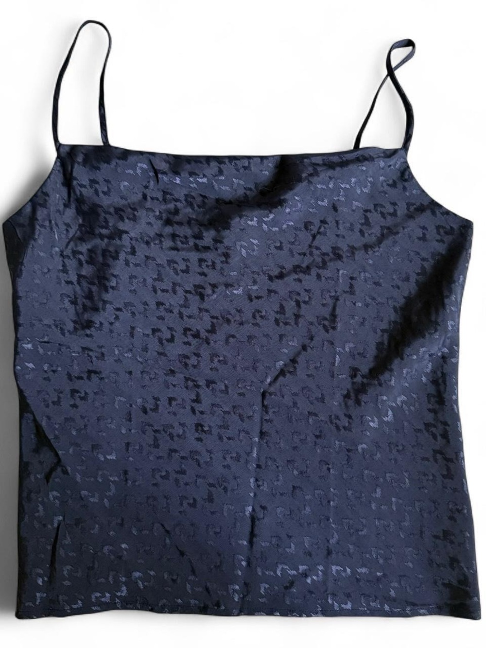 Banana Republic Navy Animal-Texture Satin Cami